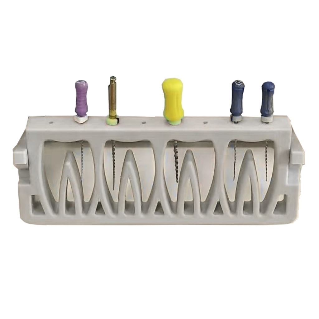Root Canal File Frame, 8 holes, Grey