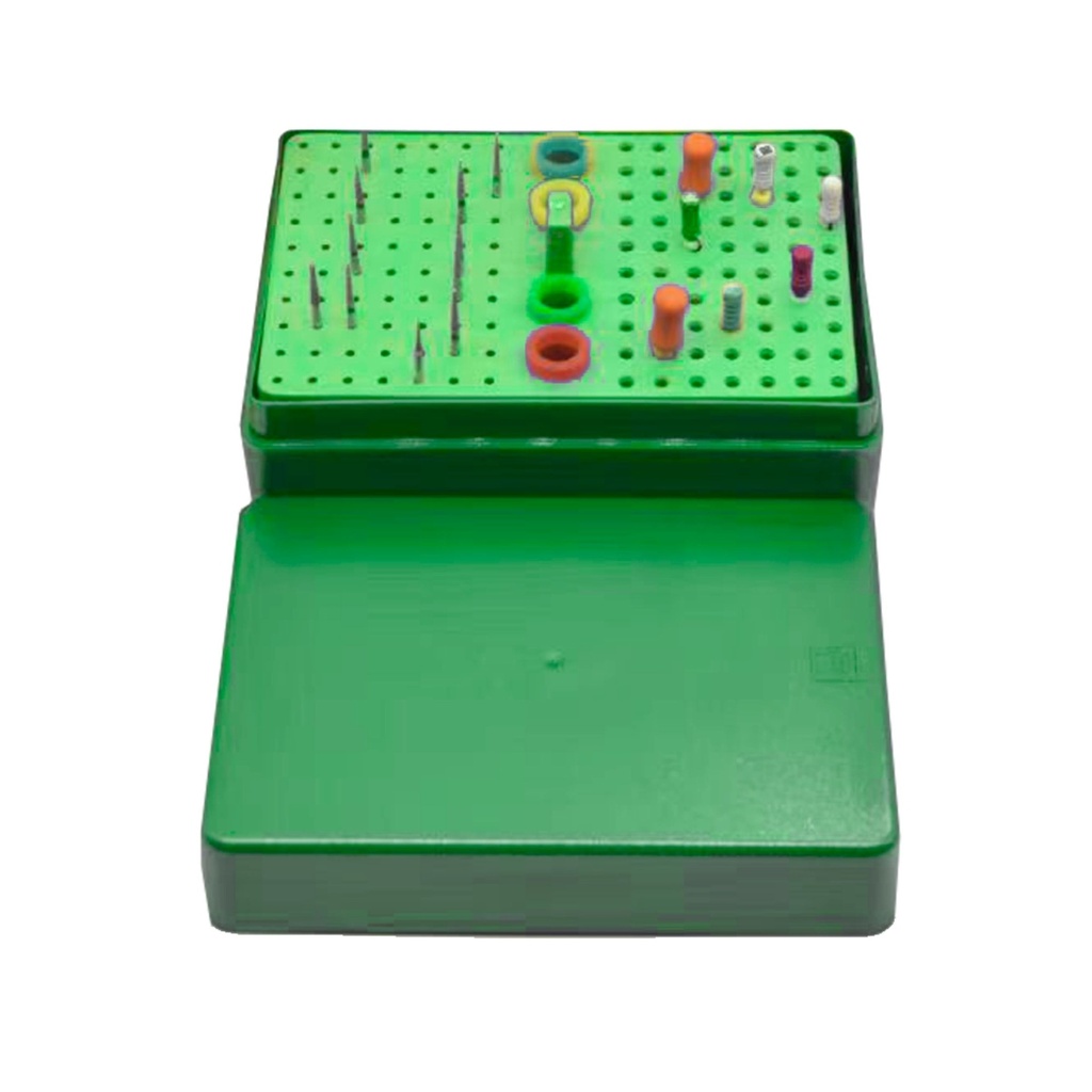 Bur Disinfection box resistant to high temperature and Pressure, Green