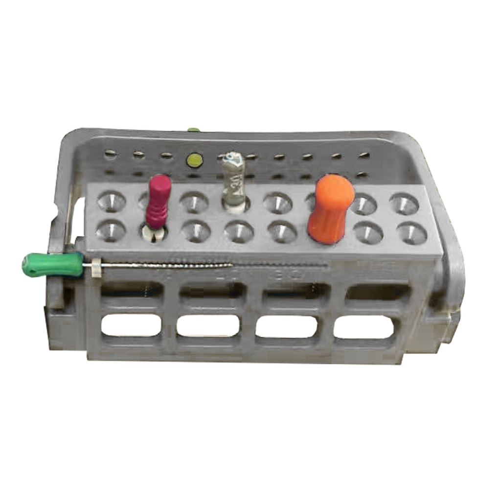 Root Canal File Frame, 16 Holes, Grey