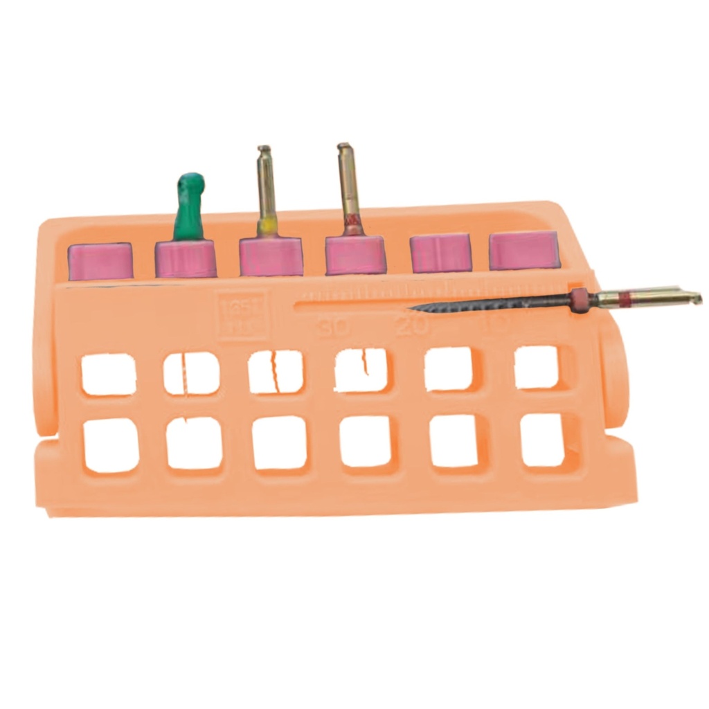Root Canal File Frame, 6 holes, Orange