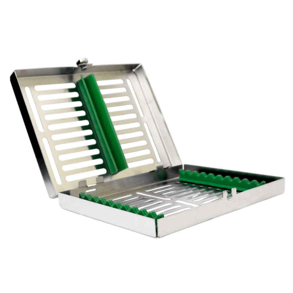 Removable lid, Sterilization cassette for 10, 185x145x35mm, Green Silicone