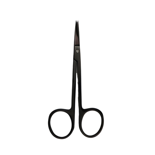 [3002-4S] Iris Scissor, Straight, 11.5cm, Black, Super-cut, TC