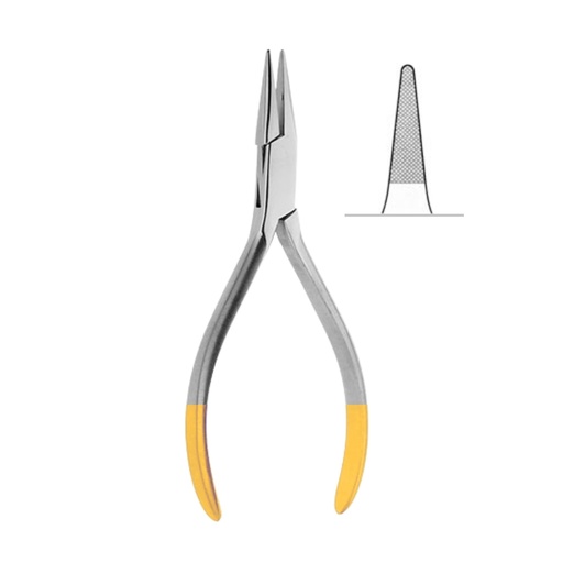 [4741] Flat Nose Pliers both sides serrated with TC inserts,14cm,TC