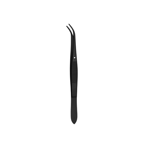 [3621-3C] Perry Tweezer, Curved, 13cm, Black