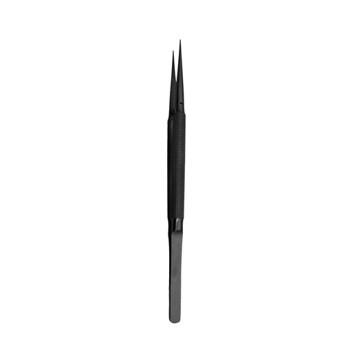 [3801-3G] Micro Surgical Tweezer, Straight, 1-2, 15cm, Black