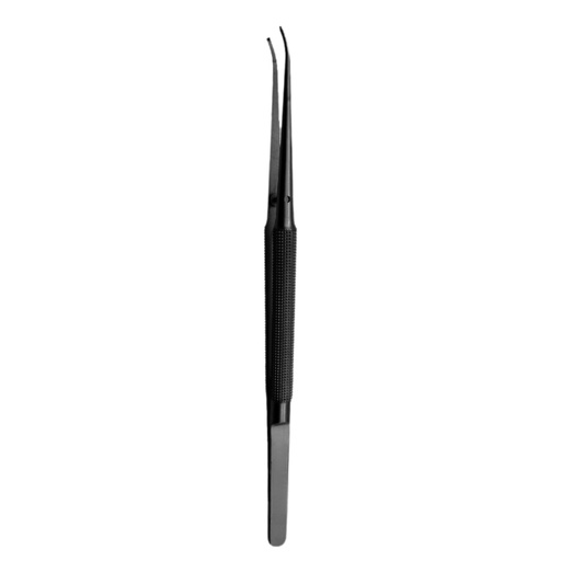 [3802-3CG] Micro Surgical Tweezer, Curved, 1-2, 18cm, Black