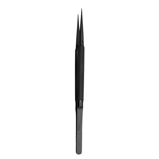[3802-3G] Micro Surgical Tweezer, Straight, 1-2, 18cm, Black