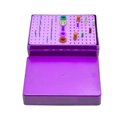 [7458M] Bur Disinfection box resistant to high temperature and Pressure, Purple