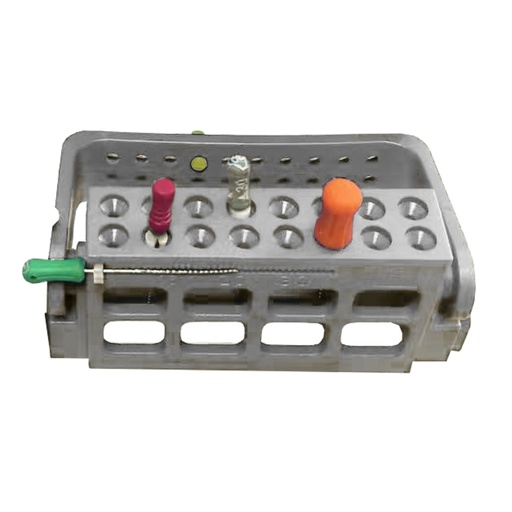 [7459I] Root Canal File Frame, 16 Holes, Grey