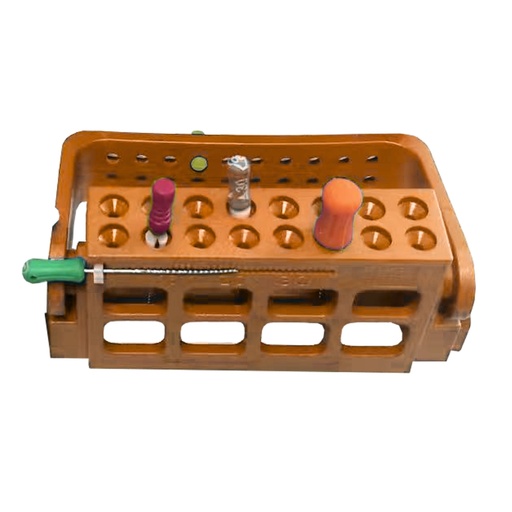 [7459O] Root Canal File Frame, 16 Holes, Orange