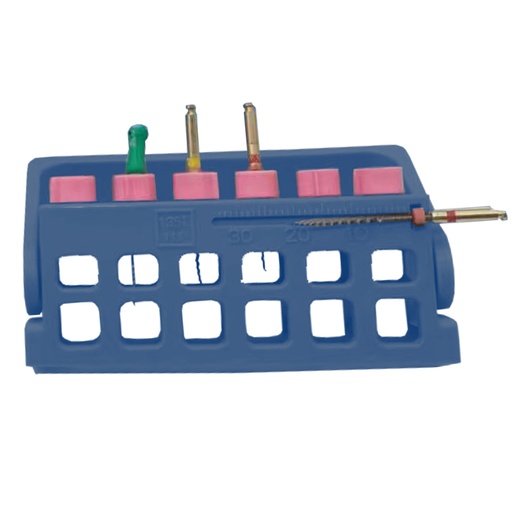 [7463B] Root Canal File Frame, 6 holes, Blue