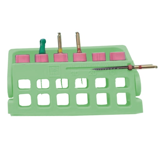 [7463G] Root Canal File Frame, 6 holes, Green