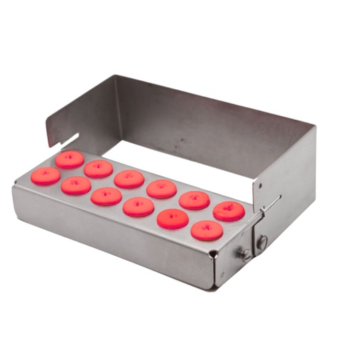 [7383R] Bur Holder for 12, Red