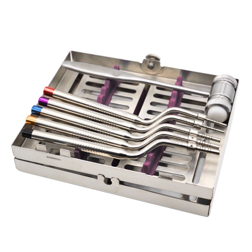 [7270] Osteotome Offset, set of 5 with hammer and casette